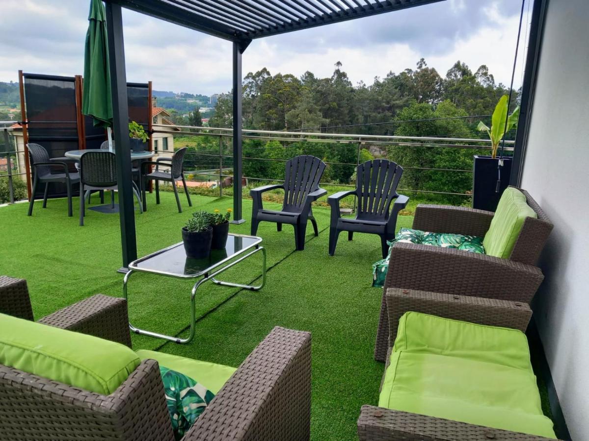 圣地亚哥－德孔波斯特拉Casa Rocha Velha Con Terraza Y Piscina Particular公寓 外观 照片