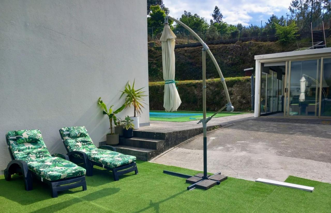 圣地亚哥－德孔波斯特拉Casa Rocha Velha Con Terraza Y Piscina Particular公寓 外观 照片