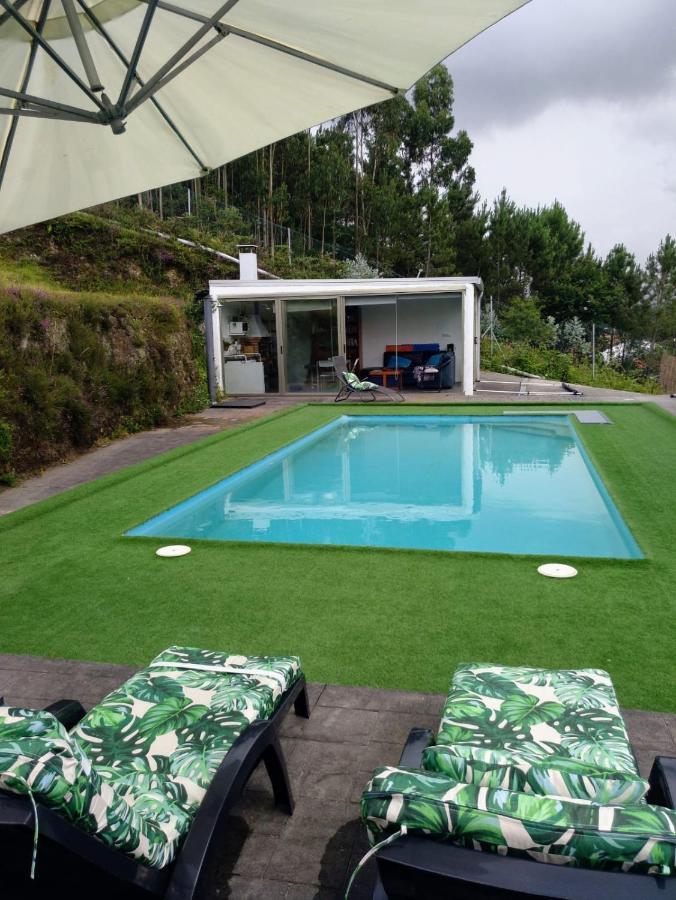 圣地亚哥－德孔波斯特拉Casa Rocha Velha Con Terraza Y Piscina Particular公寓 外观 照片