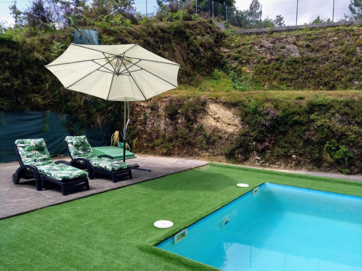 圣地亚哥－德孔波斯特拉Casa Rocha Velha Con Terraza Y Piscina Particular公寓 外观 照片